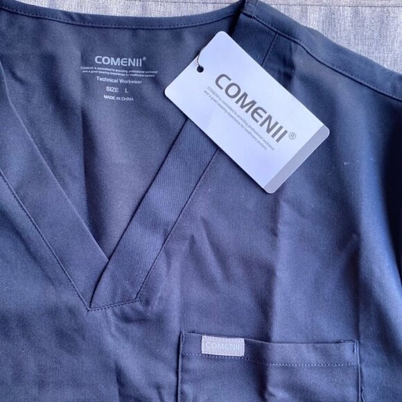 Scrubs Top for Women, 2 Invisible Pockets V-Neck, Skin Friendly LARGE - Picture 7 of 8